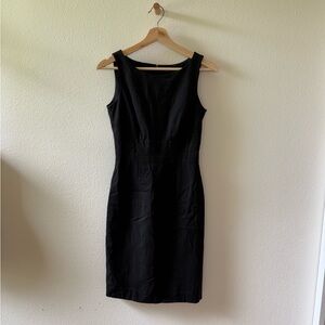 H&M Black Sheath Midi Dress Square Neck Sleeveless